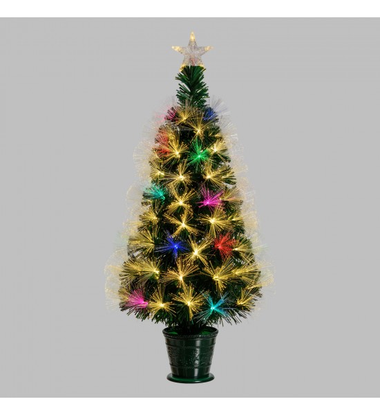 Sapin de Noël à Fibres Optiques Estompées Dot BLANC CHAUD H100cm