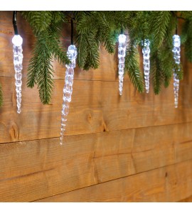 Guirlande lumineuse décorée 40 Glaçons GHP 3D LED BLANC 4+8m