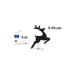 Renne 3D H95cm Galopant GL 200 LED Série LHC
