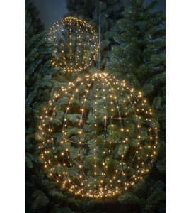 LUCA LIGHTING BOULE DE NOËL LUMINEUSE DE 320 LED BLANC CHAUD - IP44 - Ø50 CM - NOIR