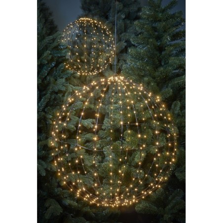 LUCA LIGHTING BOULE DE NOËL LUMINEUSE DE 320 LED BLANC CHAUD - IP44 - Ø50 CM - NOIR