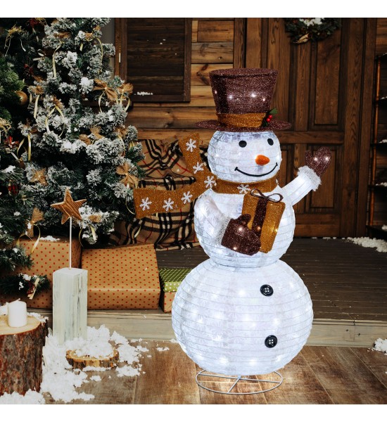 Bonhomme de Neige 3D H125cm Sé rie FFB Brown Économie d'espace