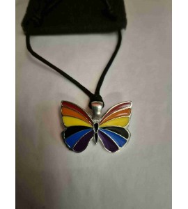 Collier Papillon LGBTQ en Etain