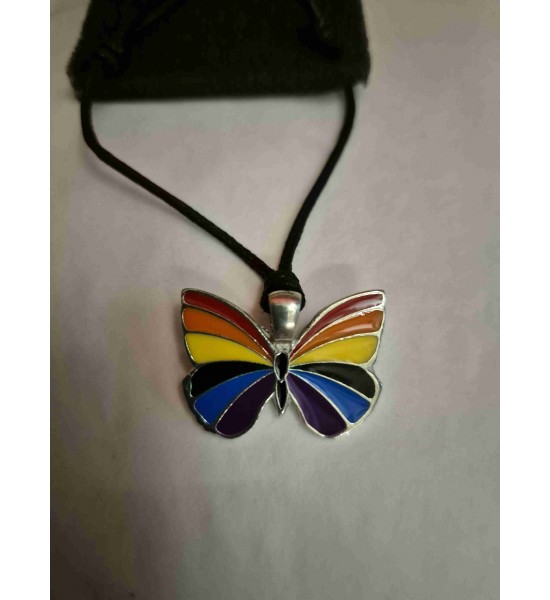 Collier Papillon LGBTQ en Etain