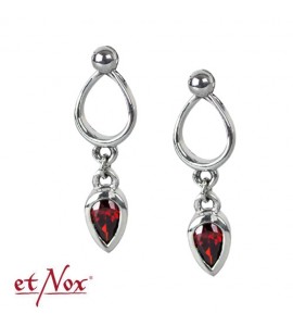 Boucles d'Oreilles Jasmin avec Zirconium Rouge