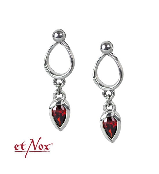 Boucles d'Oreilles Jasmin avec Zirconium Rouge