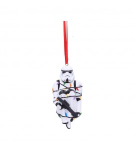Figurine de Stormtrooper Emmélé dans une Guirlande de Noël